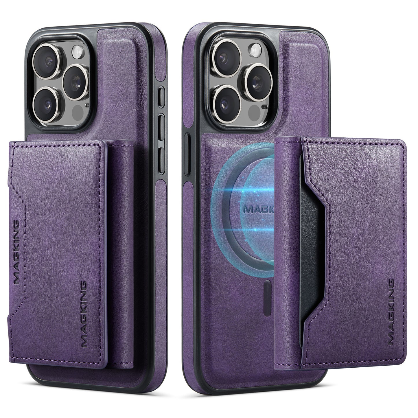 Card-inserting Wireless Leather-filled Mobile iPhone Protective Cover