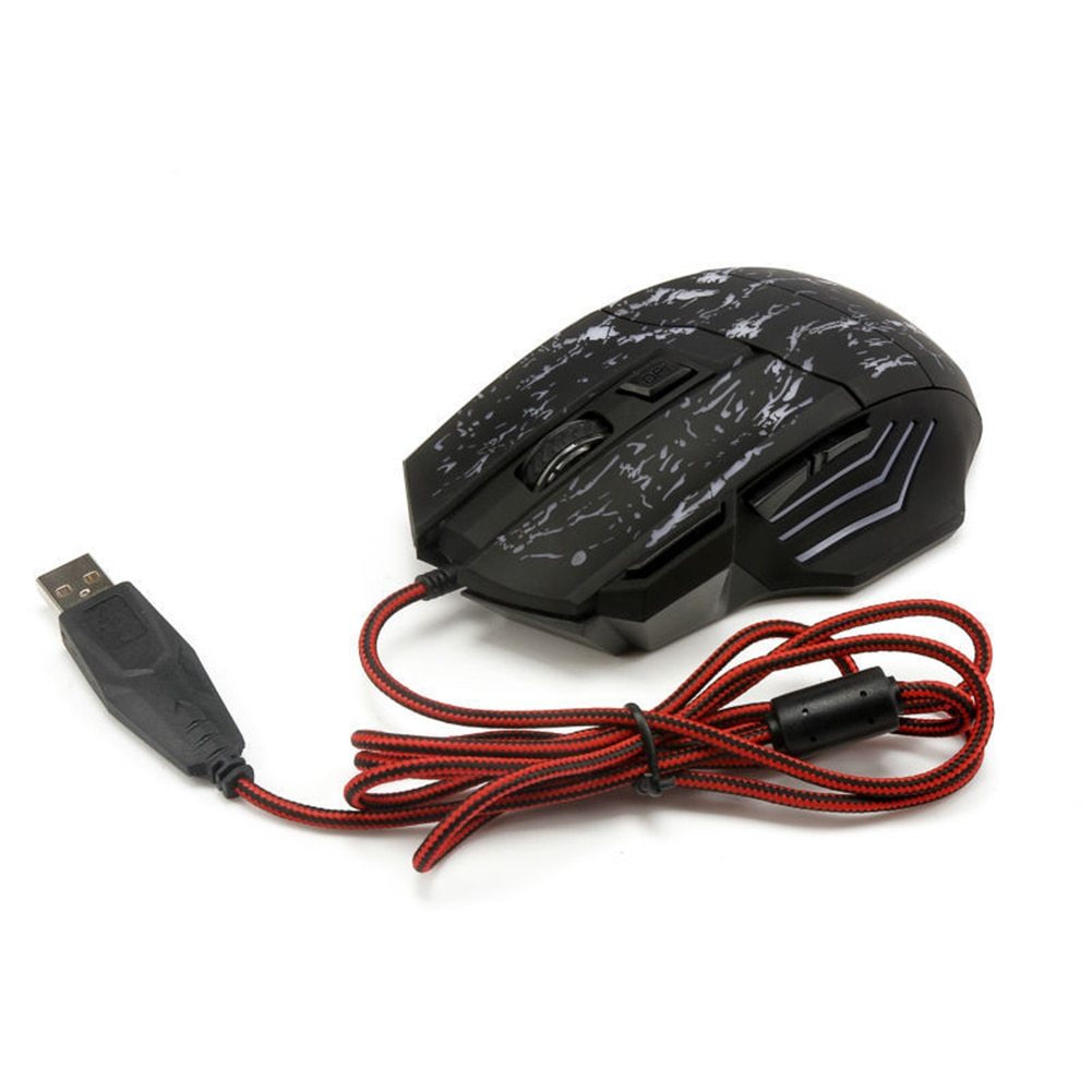Transparent RGB Gaming Mouse – 1200DPI Wired Optical Mouse with 7 Buttons