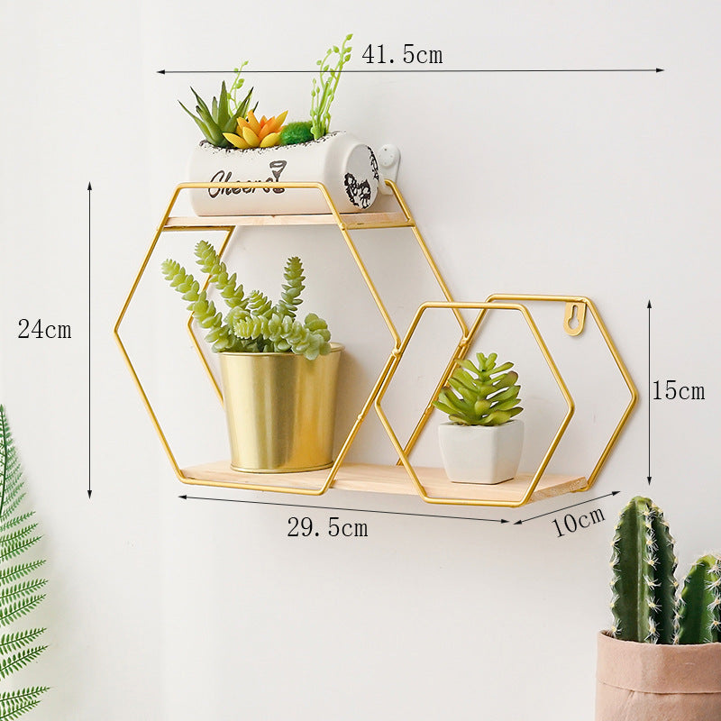 Rustic Wall Shelf - No-Drill Hook Mount for Kitchen/Bathroom Decor