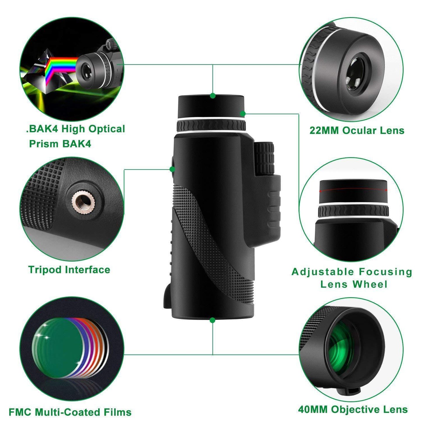 80x100 Monocular Telescope - HD Long Range Scope for Birdwatching & Travel