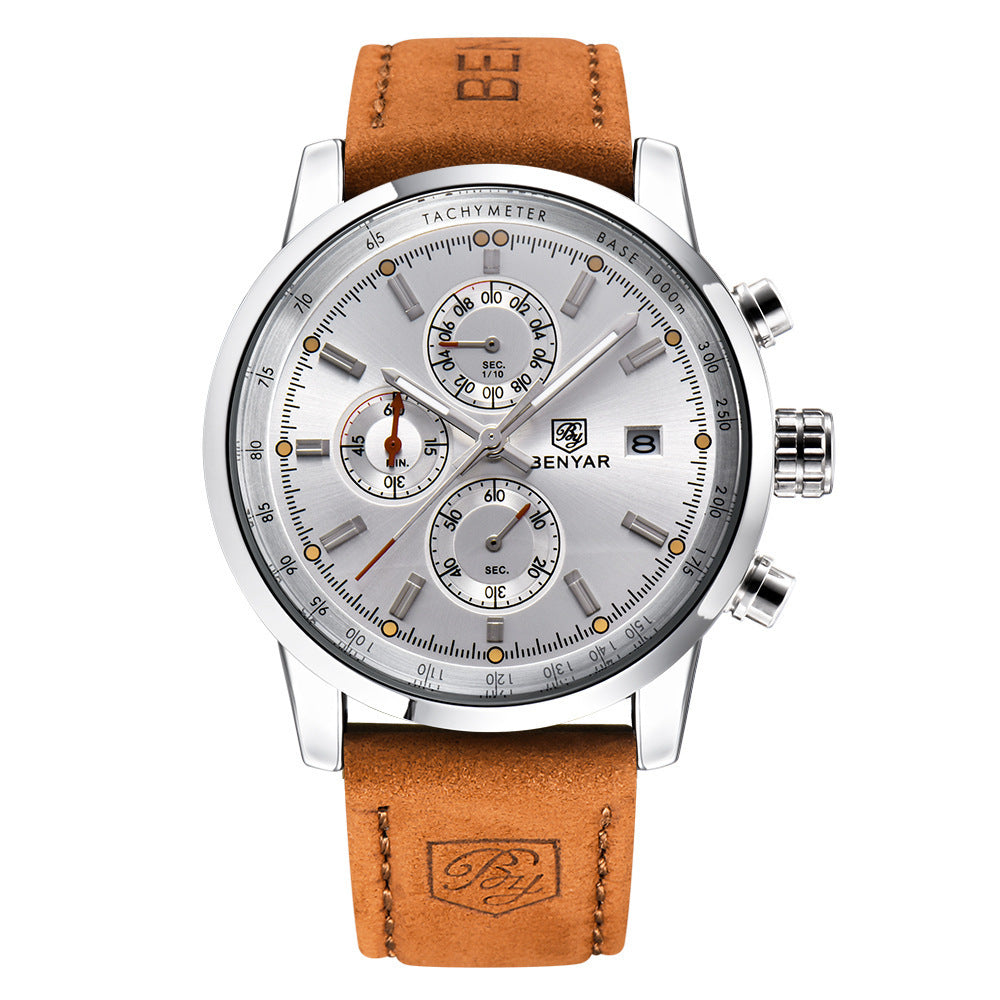Luxury Men's Casual Quartz Watch – Business Leather Watch for Men
