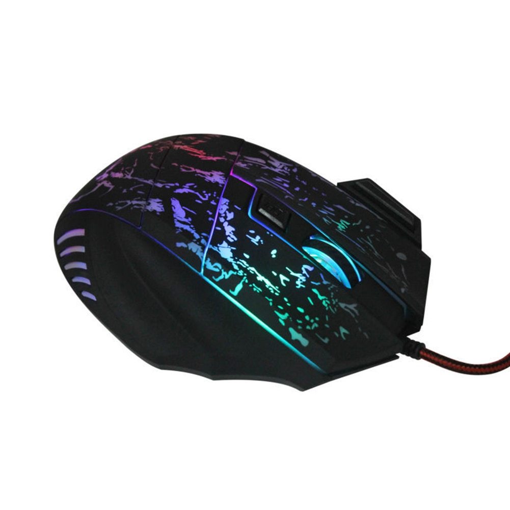 Transparent RGB Gaming Mouse – 1200DPI Wired Optical Mouse with 7 Buttons