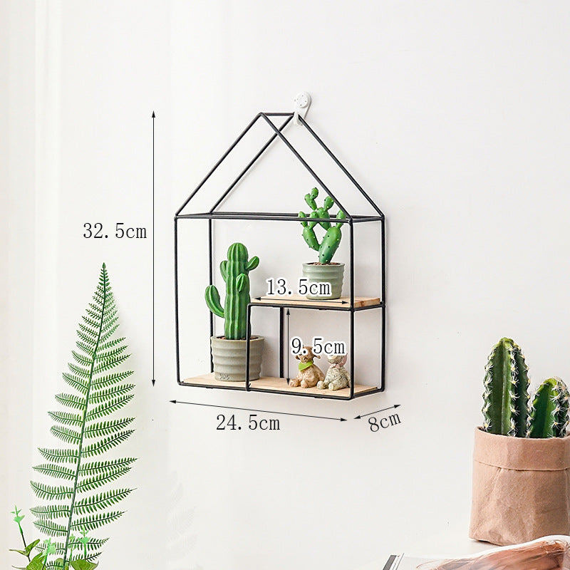 Rustic Wall Shelf - No-Drill Hook Mount for Kitchen/Bathroom Decor