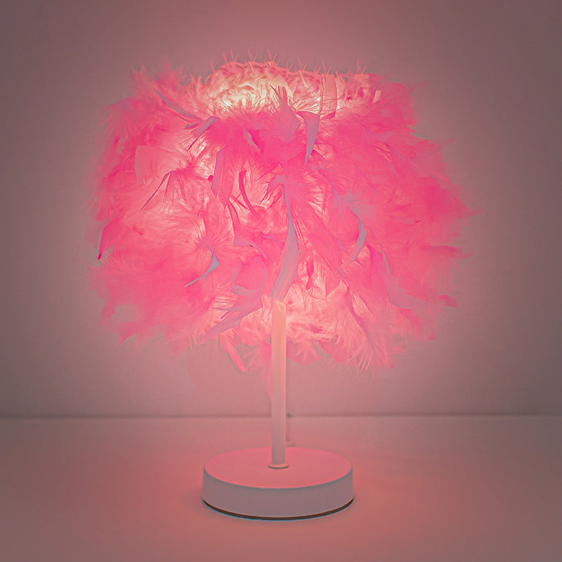 Decorative Feather Lamp - Elegant Touch-Control Nightstand Light