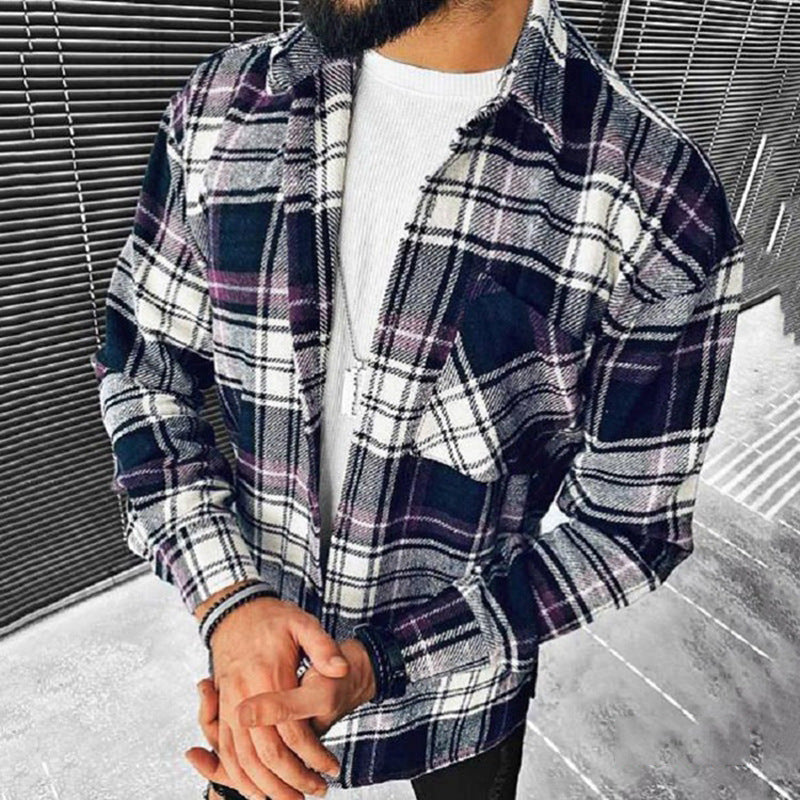 Chemise à carreaux pour homme