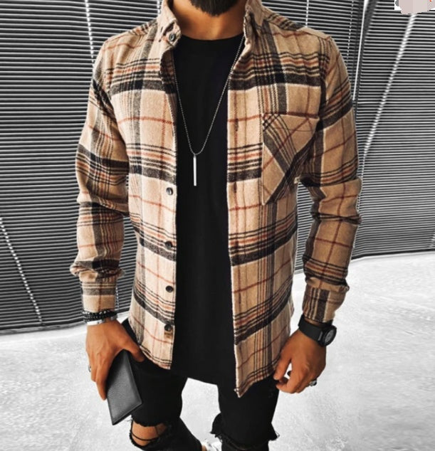 Chemise à carreaux pour homme