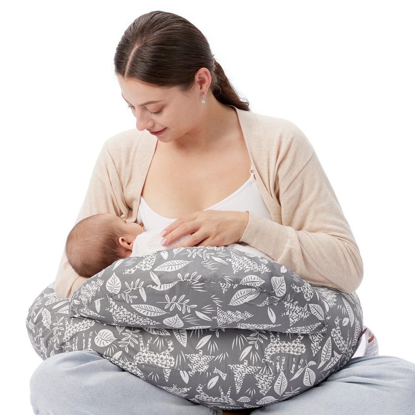 Breastfeeding Pillow with Removable Cover – Baby Nursing & Tummy Time Support