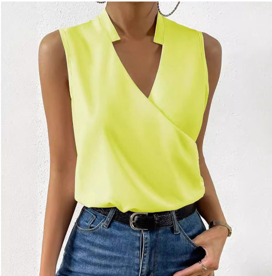 Soft V-neck summer top for women