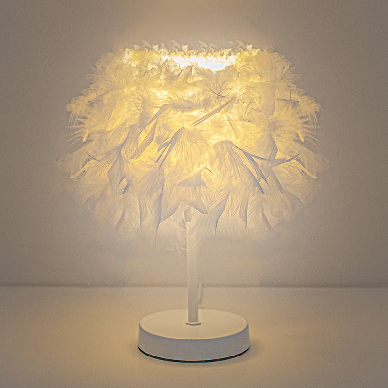Decorative Feather Lamp - Elegant Touch-Control Nightstand Light