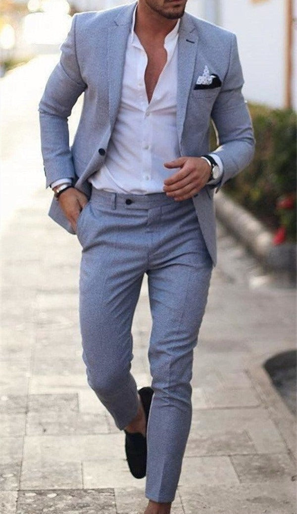 Slim fit men's summer suit