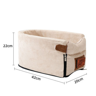 Portable Travel Pet Car Nest – Removable Zipper Design (42x20x25cm)"