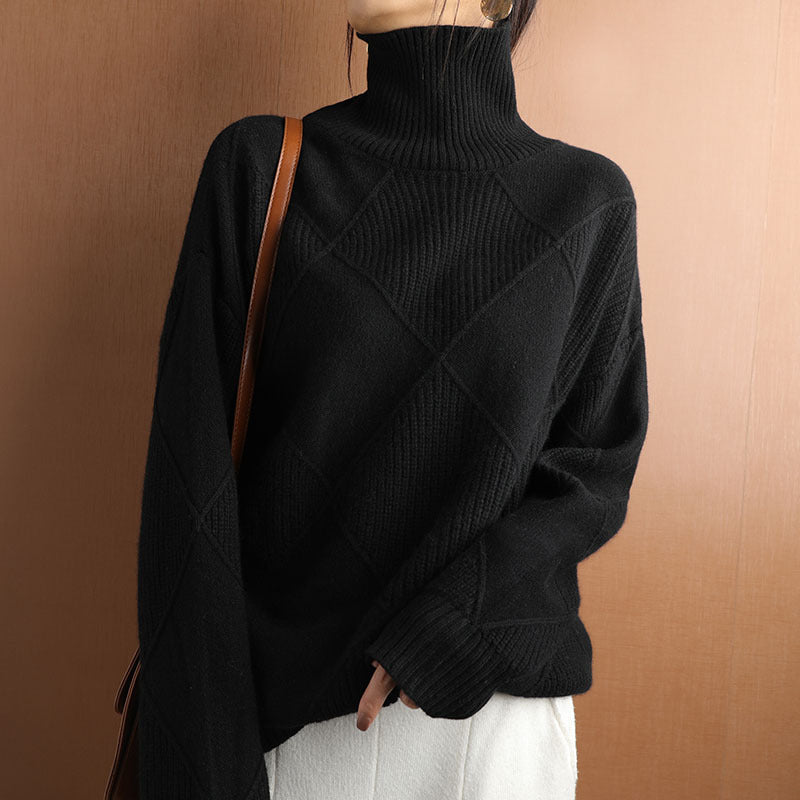 Women's Cashmere Turtleneck Sweater - Ultra Soft & Cozy