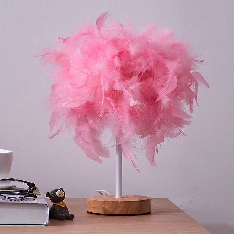 Decorative Feather Lamp - Elegant Touch-Control Nightstand Light