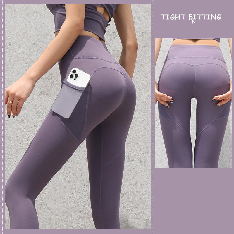 Seamless Gym Leggings with Pockets – High Waist Push Up & Squat-Proof for Women