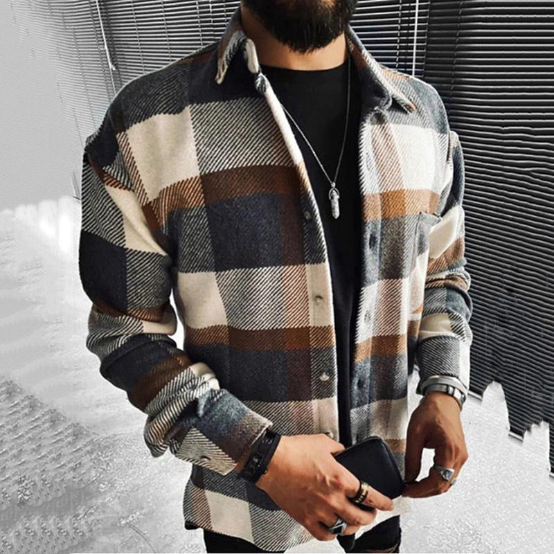 Chemise à carreaux pour homme