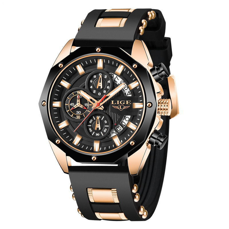 Luxury Men's Watch – Silver Stainless Steel Strap, Classic Quartz Movement