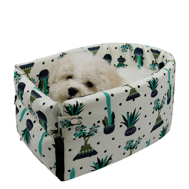 Portable Travel Pet Car Nest – Removable Zipper Design (42x20x25cm)"