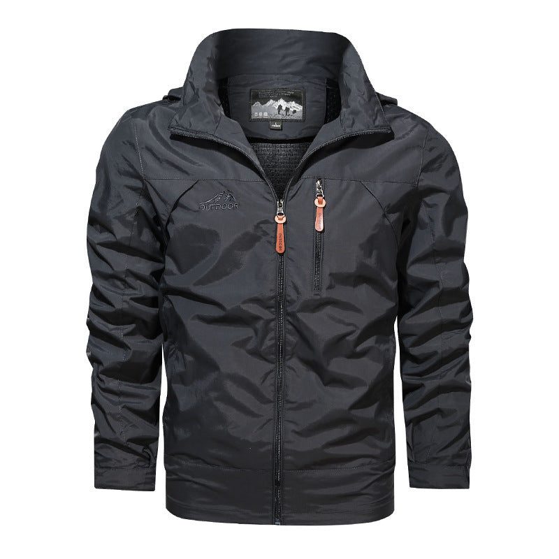 Men's Waterproof Windbreaker Jacket - Lightweight Hiking & Everyday Shell