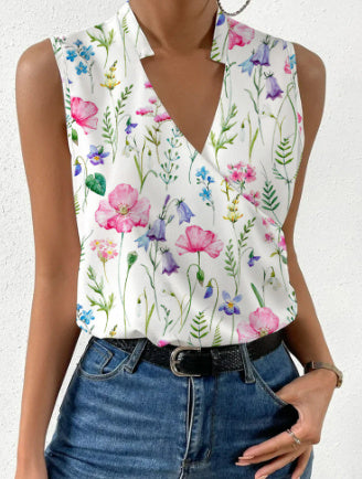 Soft V-neck summer top for women