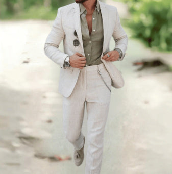 Slim fit men's summer suit