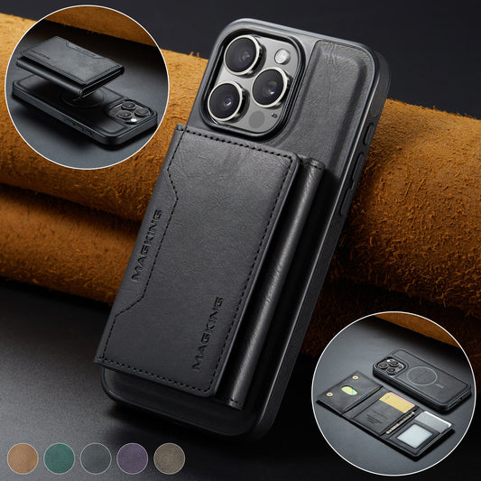 Card-inserting Wireless Leather-filled Mobile iPhone Protective Cover