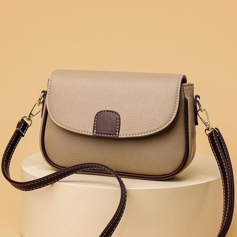 Versatile Flap Shoulder Bag – Compact Square Crossbody with Multiple Pockets