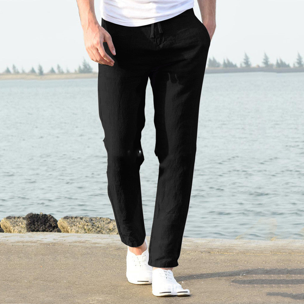 Lightweight men's linen trousers, casual and comfortable