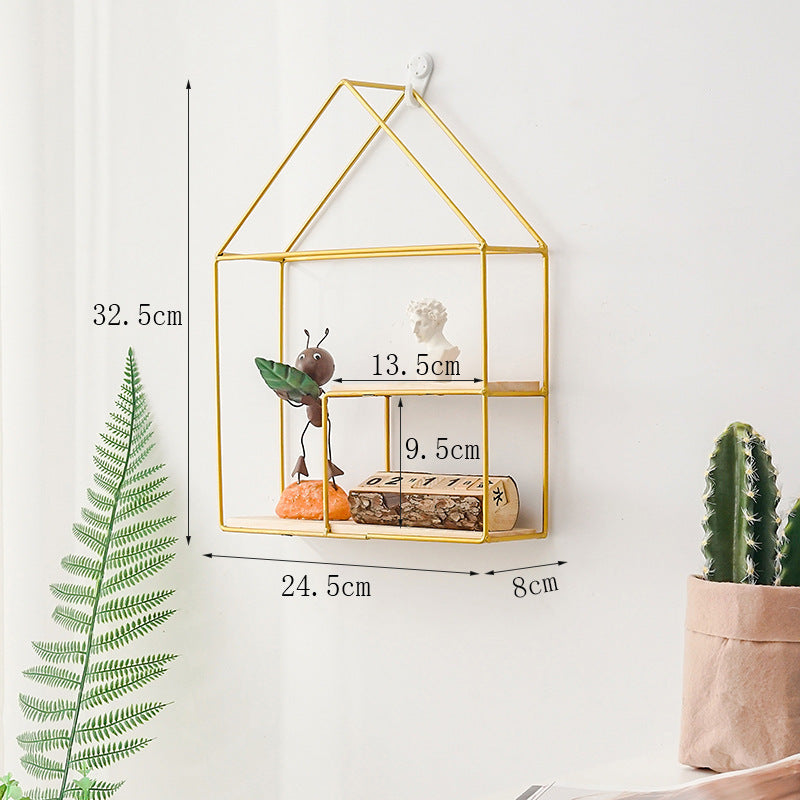 Rustic Wall Shelf - No-Drill Hook Mount for Kitchen/Bathroom Decor