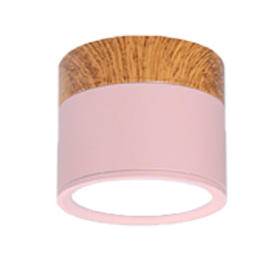 Modern LED spotlight in wood and metal for Outdoors
