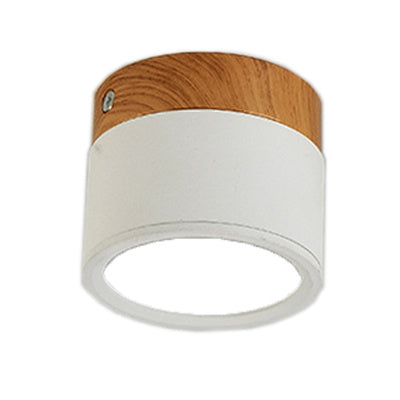 Modern LED spotlight in wood and metal for Outdoors