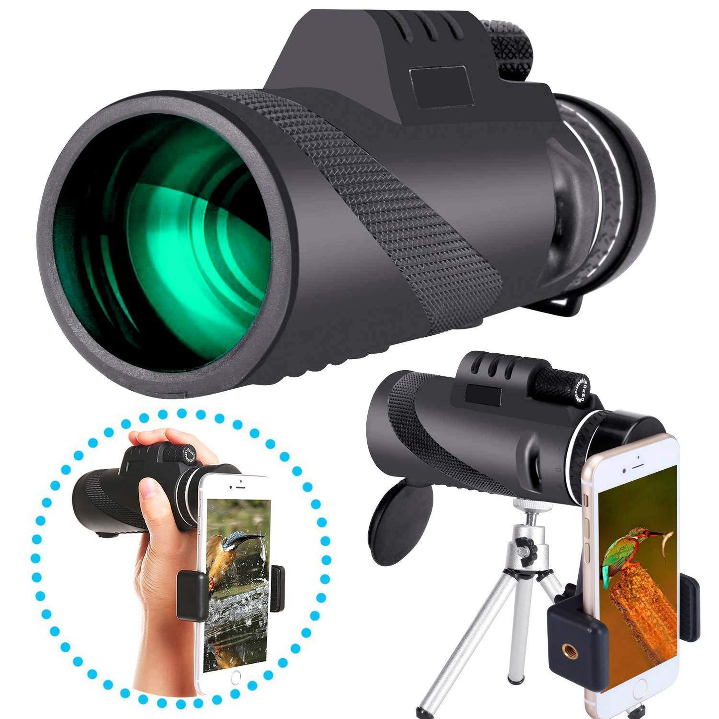 80x100 Monocular Telescope - HD Long Range Scope for Birdwatching & Travel