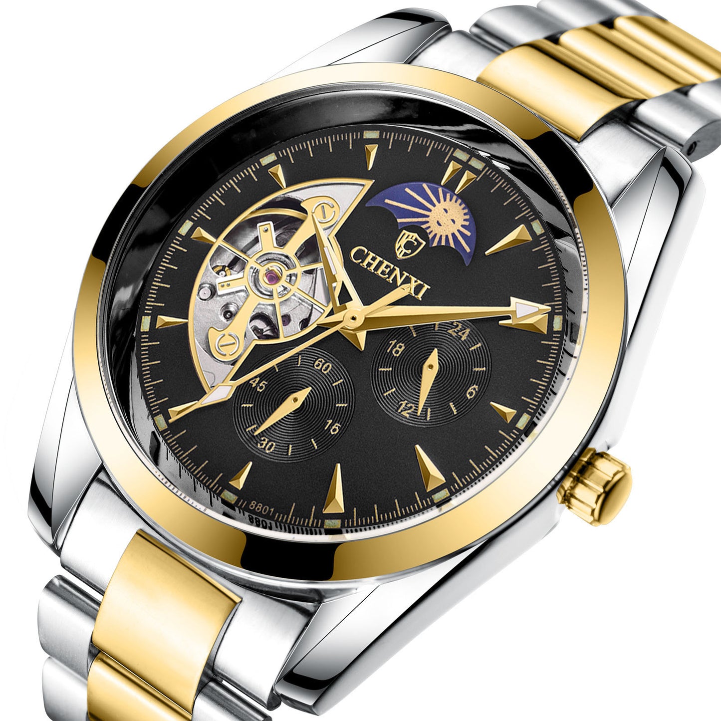 Luxury Men's Quartz Watch – Elegant Stainless Steel Wristwatch, Water Resistant