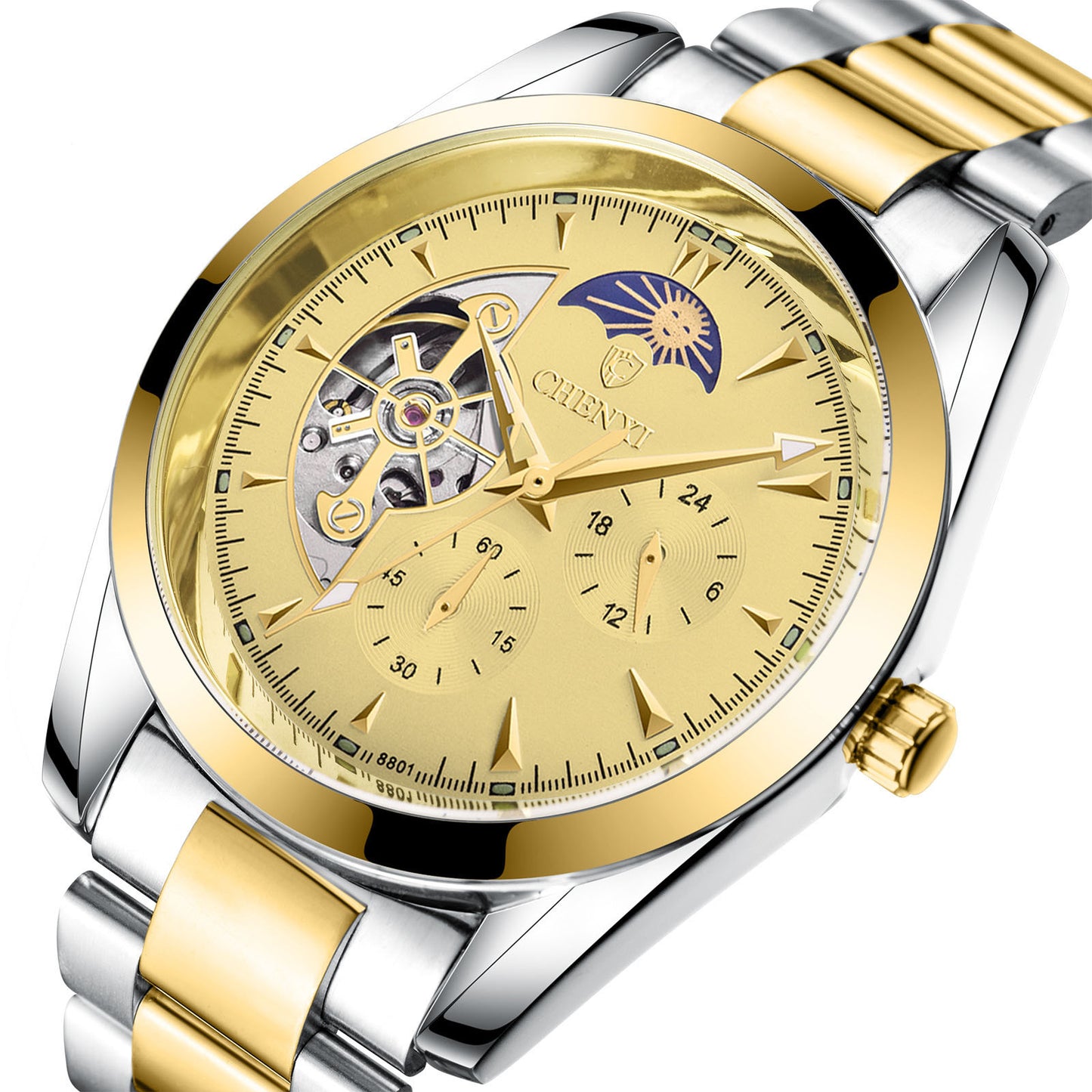 Luxury Men's Quartz Watch – Elegant Stainless Steel Wristwatch, Water Resistant