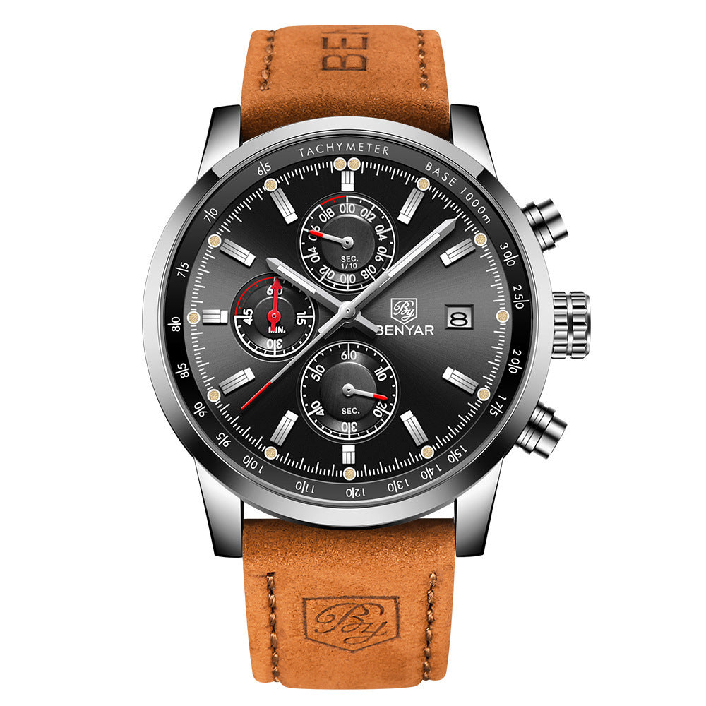 Luxury Men's Casual Quartz Watch – Business Leather Watch for Men