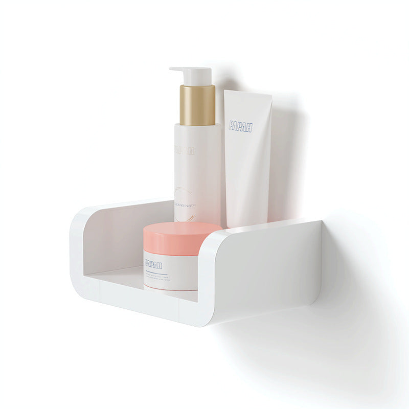 Modern Plastic Wall Shelf - Suction Mount Organizer for Bathroom/Kitchen