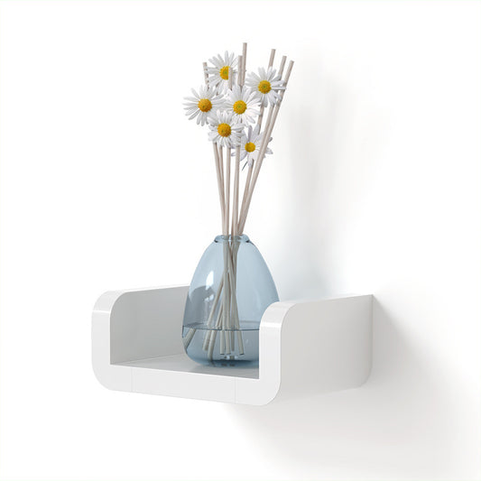 Modern Plastic Wall Shelf - Suction Mount Organizer for Bathroom/Kitchen
