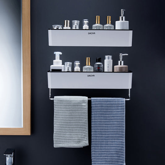 Scandinavian Bathroom Shelf – No-Drill Ceramic Tile Organizer