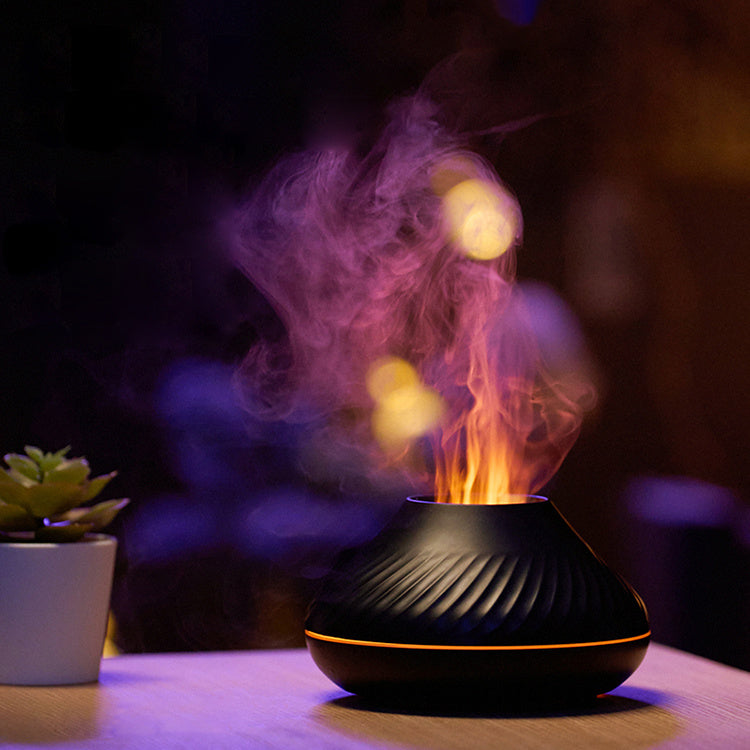 RGB Flame Aroma Diffuser – 130ml Colorful LED Humidifier with Fire Effect