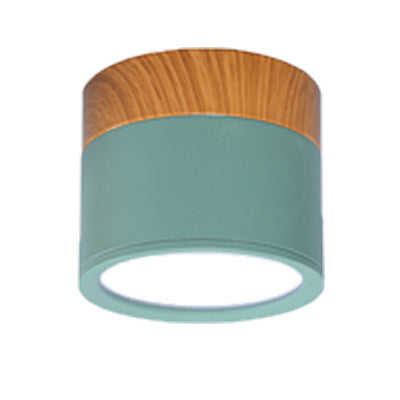 Modern LED spotlight in wood and metal for Outdoors
