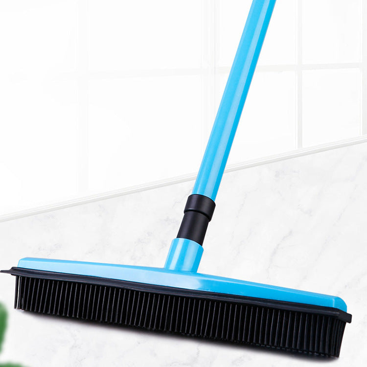 Pet Hair Rubber Broom – Soft Push Rake for Carpets & Floors