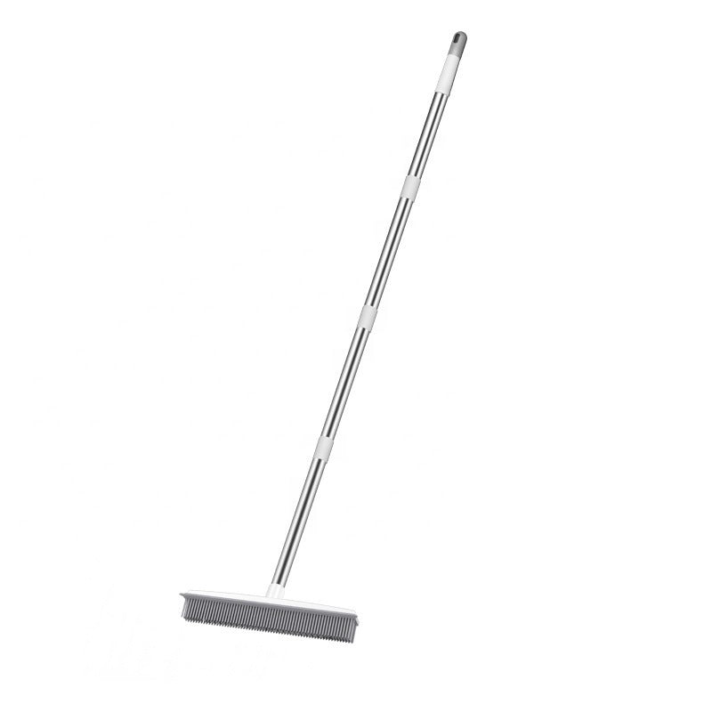 Pet Hair Rubber Broom – Soft Push Rake for Carpets & Floors