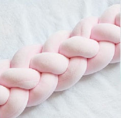 Braided Crib Bumper – Soft Long Pillow Cushion for Baby Protection and Nursery Decor