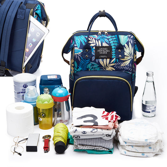 Stylish Mommy Backpack – 35L Spacious Diaper Bag with Zipper Pockets