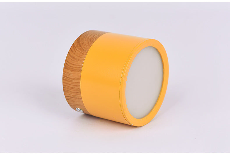 Modern LED spotlight in wood and metal for Outdoors