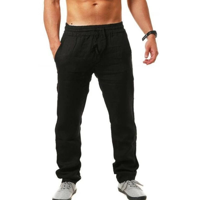 Breathable linen trousers for men