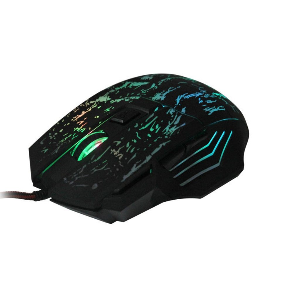 Transparent RGB Gaming Mouse – 1200DPI Wired Optical Mouse with 7 Buttons