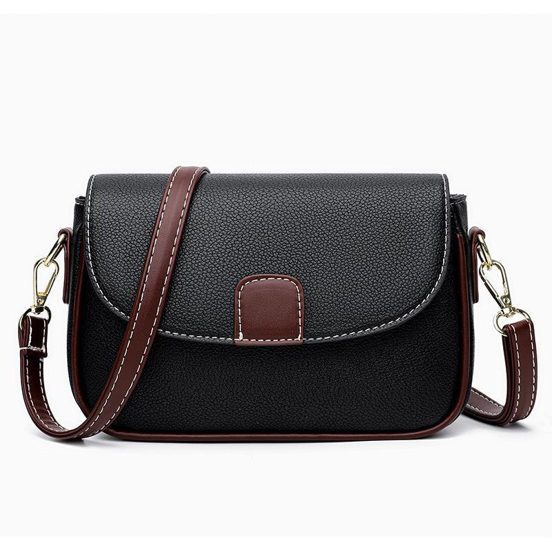 Versatile Flap Shoulder Bag – Compact Square Crossbody with Multiple Pockets