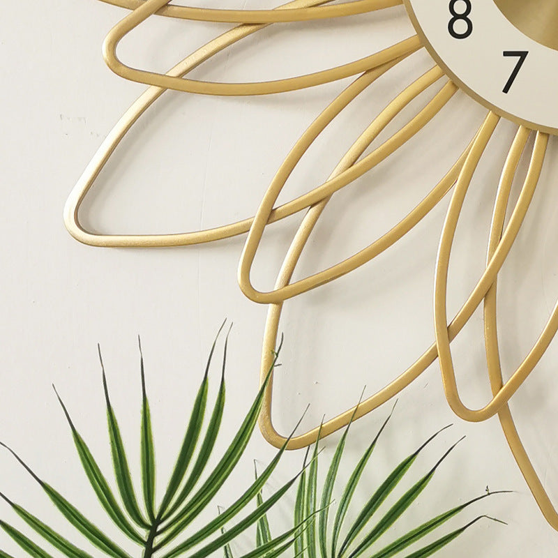 Nordic Flower Wall Clock – Modern Metal Silent Sweep 54cm/73cm