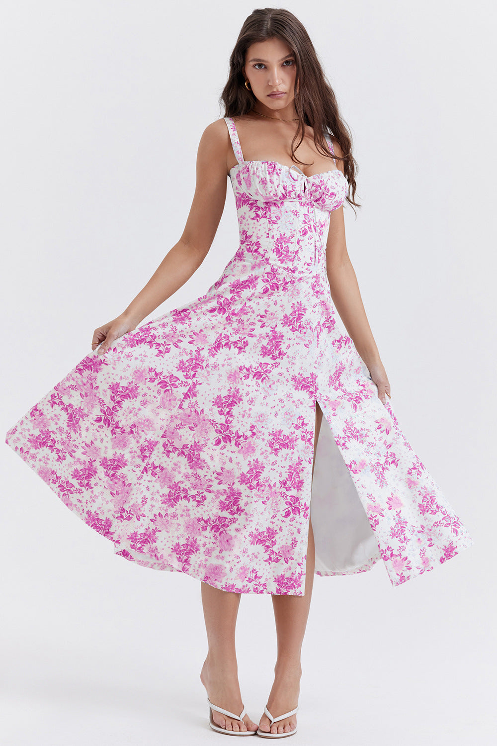 Women's Summer Beach Dress – Slim Fit, Cross Back, Overknee Style