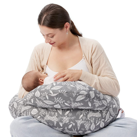 Breastfeeding Pillow with Removable Cover – Baby Nursing & Tummy Time Support